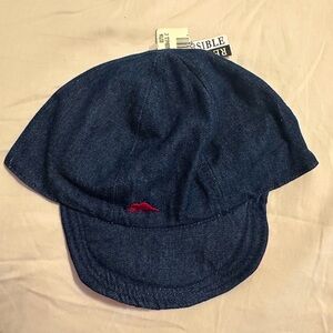Roots Toddler Reversible Denim Red Baseball Cap Hat Size L/XL
